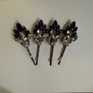 Montana Blue Swarovski Rhinestone Hair Pins - Set of 4